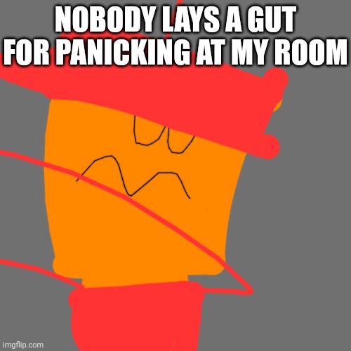 Nobody lays a gut for panicking at my room | NOBODY LAYS A GUT FOR PANICKING AT MY ROOM | image tagged in mc kenny | made w/ Imgflip meme maker