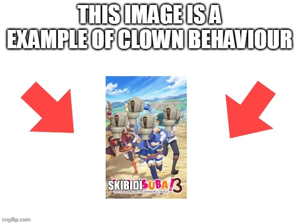 Imagine ruining Animes with Shitbidi Toilet | image tagged in this image is a example of clown behaviour | made w/ Imgflip meme maker