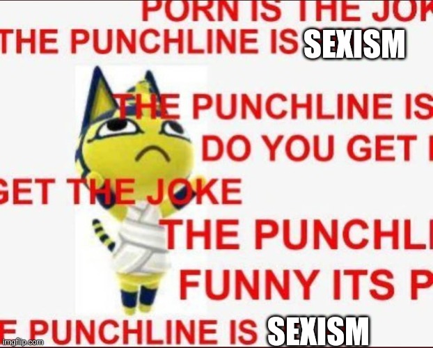 THE JOKE IS PORN | SEXISM SEXISM | image tagged in the joke is porn | made w/ Imgflip meme maker