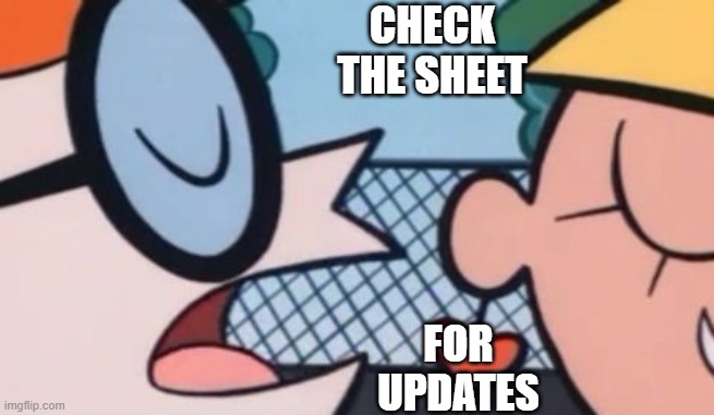 When they keep emailing you about the same issue | CHECK THE SHEET; FOR UPDATES | image tagged in dexter's accent | made w/ Imgflip meme maker