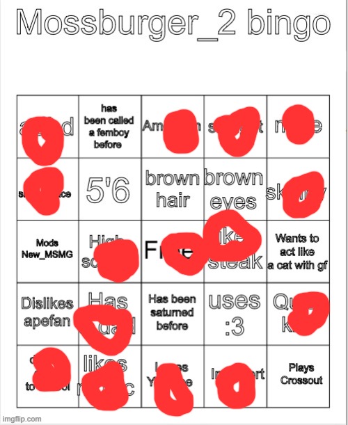 Mossburger_2 bingo | image tagged in mossburger_2 bingo | made w/ Imgflip meme maker