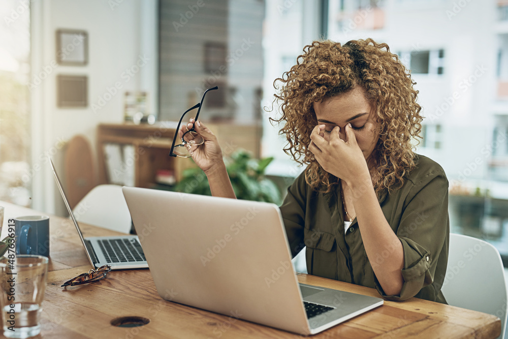 Computer stress woman Blank Meme Template