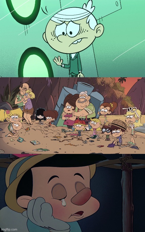 Pinocchio is Sad for Lincoln's Sacrifice | image tagged in disney,pinocchio,the loud house,lincoln loud,crying,nickelodeon | made w/ Imgflip meme maker