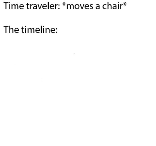 Time Traveler moves a rock Blank Meme Template