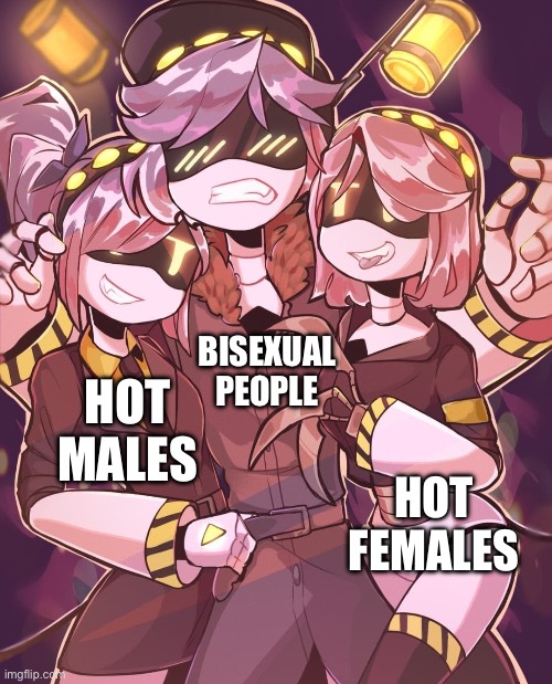 N And Gals | BISEXUAL PEOPLE; HOT MALES; HOT FEMALES | image tagged in n and gals | made w/ Imgflip meme maker