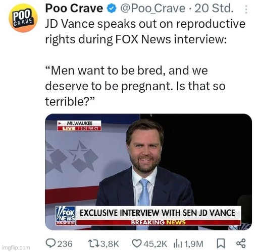 guys its official the future vice president has an mpreg fetish | made w/ Imgflip meme maker