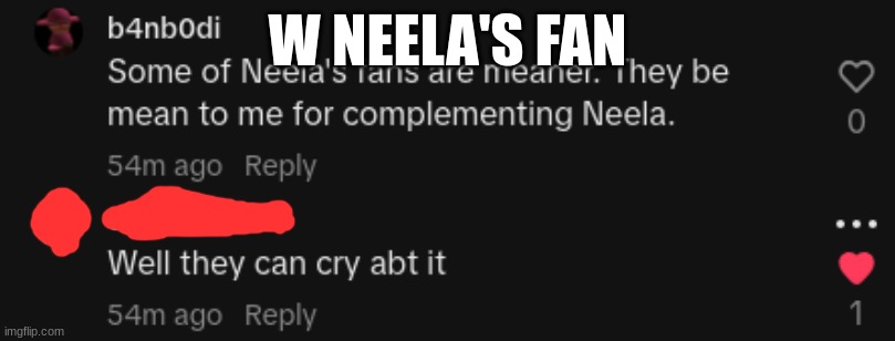 W NEELA'S FAN | made w/ Imgflip meme maker