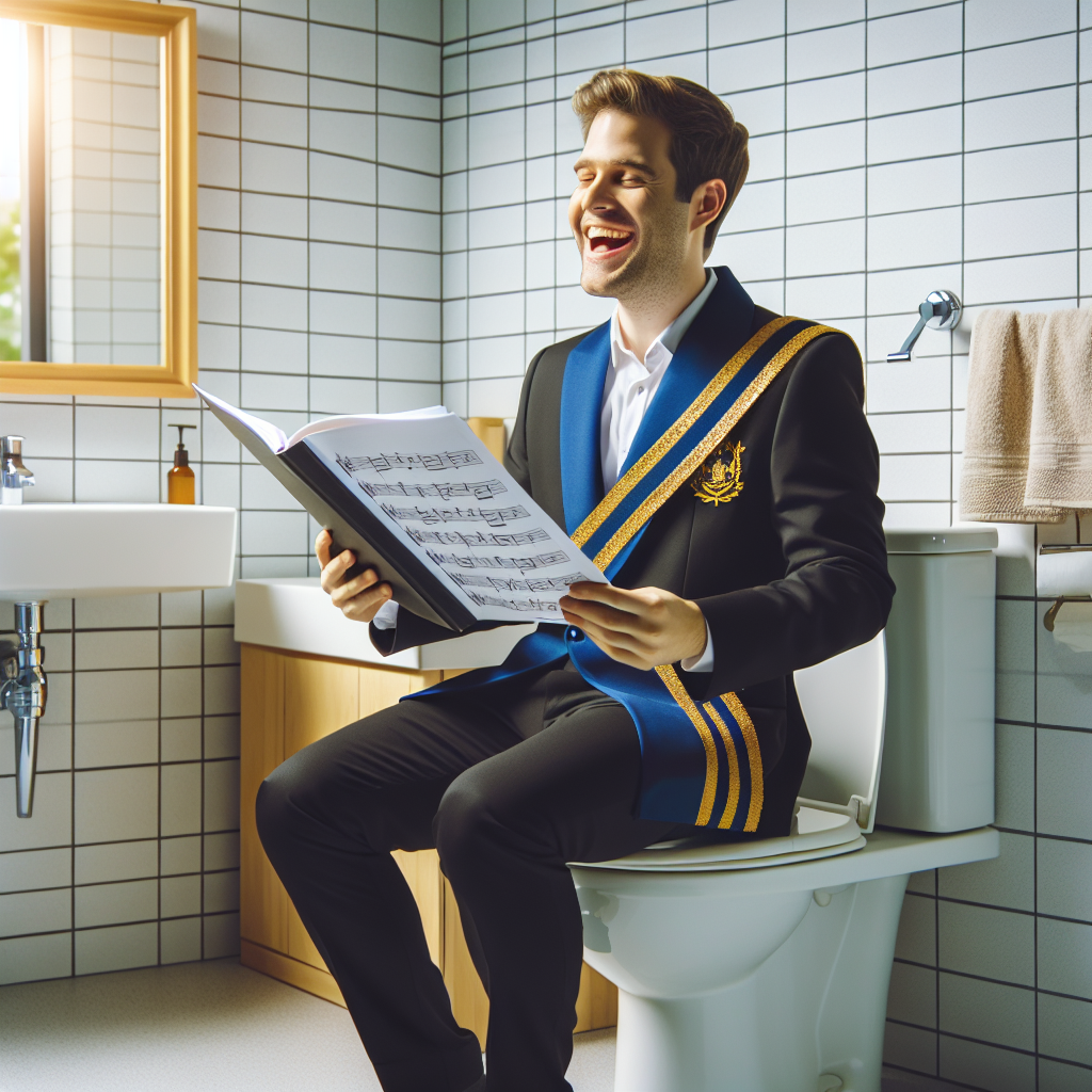 choir man sitting in toilet singing Blank Meme Template