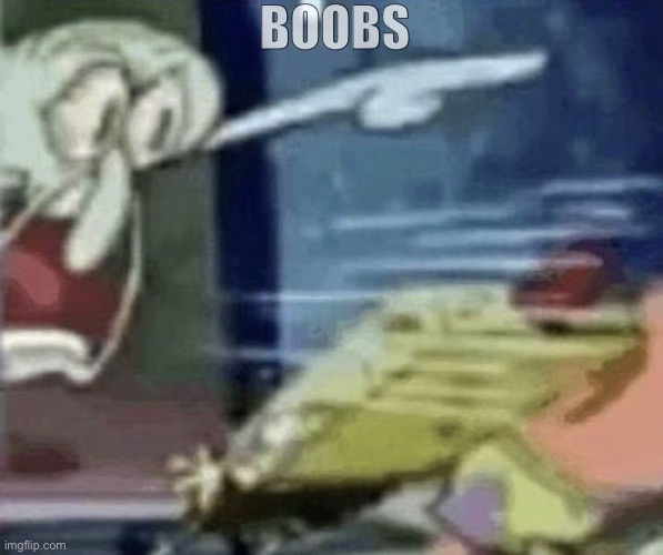 squidward screaming in low quality | BOOBS | image tagged in squidward screaming in low quality | made w/ Imgflip meme maker