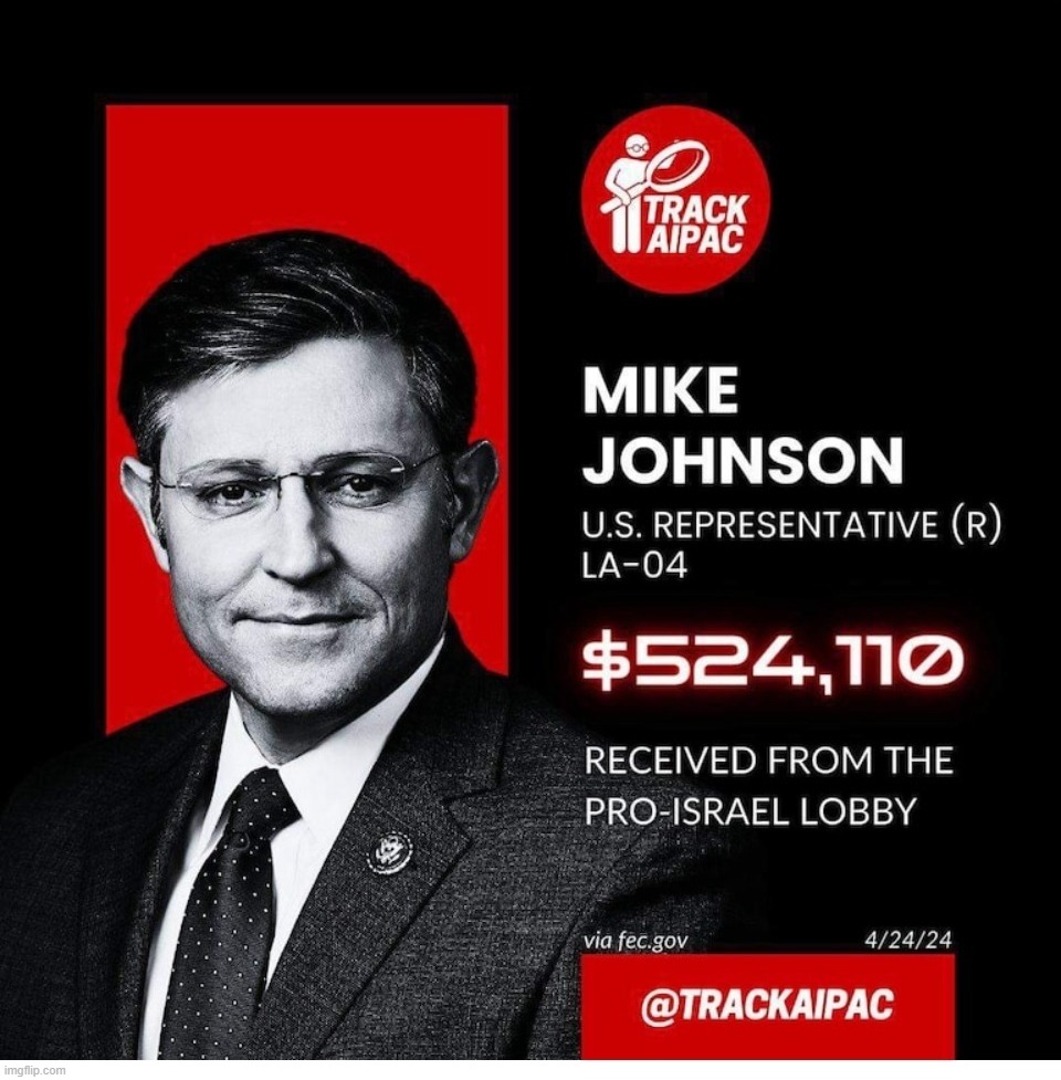 It seems Mike Johnson isn't "goody 2 shoes" after all. | image tagged in rep mike johnson,goody 2 shoes,hypocrite,swamp creature,aipac,political prostitute | made w/ Imgflip meme maker