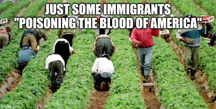 Maga hate | JUST SOME IMMIGRANTS "POISONING THE BLOOD OF AMERICA" | image tagged in immigrants,conservatives,republican,maga,donald trump,nevertrump | made w/ Imgflip meme maker