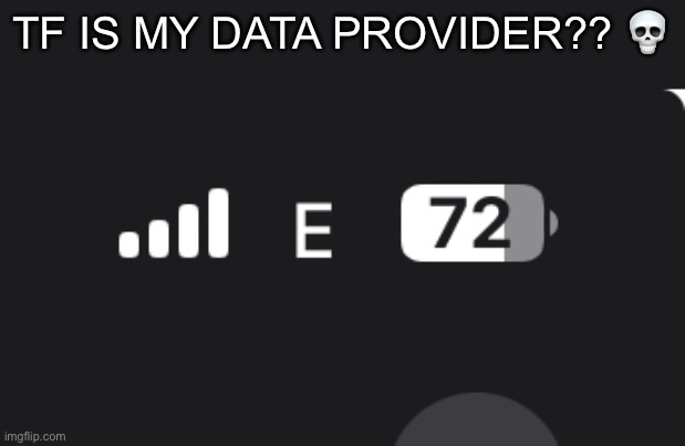 TF IS MY DATA PROVIDER?? 💀 | made w/ Imgflip meme maker