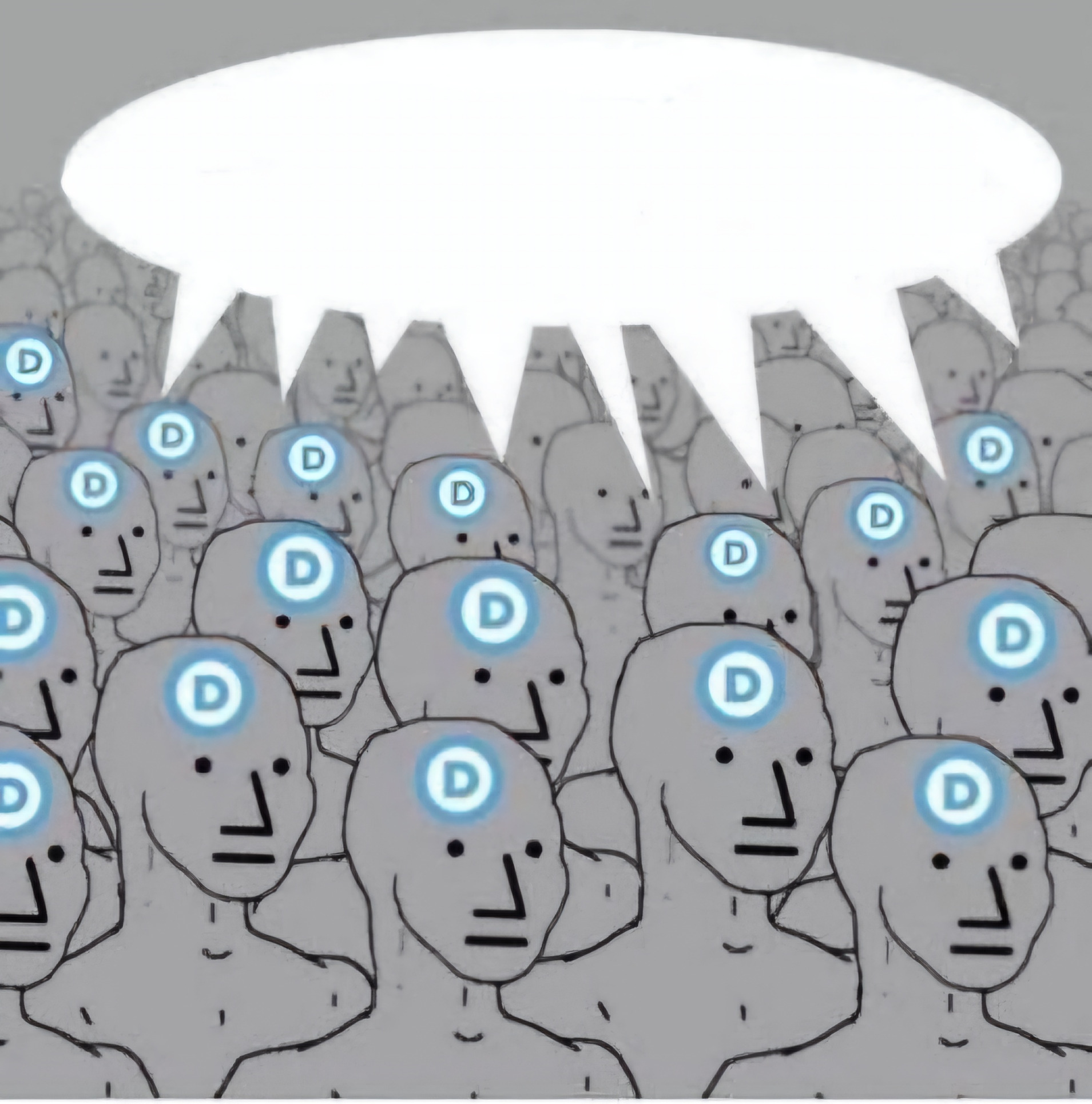 NPC Democrat Template with Speech Bubble Blank Meme Template