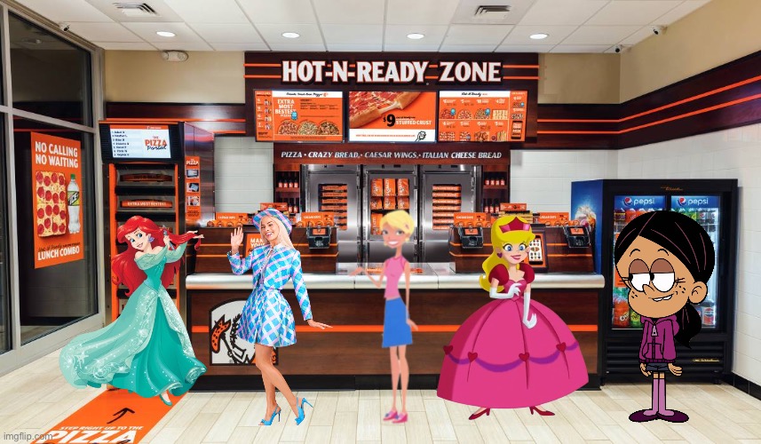 Little Caesars (Team R. A. Santiago) | image tagged in the little mermaid,disney,barbie,ronnie anne santiago,princess,nickelodeon | made w/ Imgflip meme maker