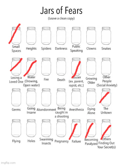 Jar of fears clear version | image tagged in jar of fears clear version | made w/ Imgflip meme maker