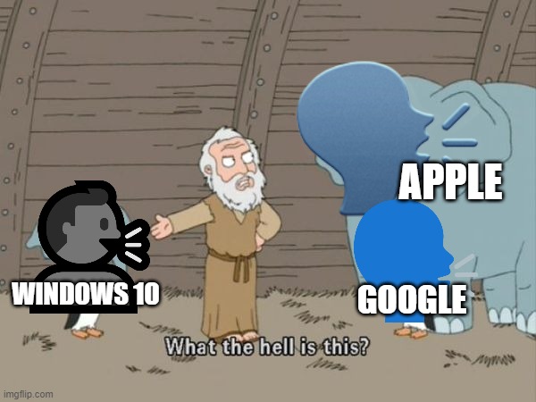 speaking head emoji | APPLE; GOOGLE; WINDOWS 10 | image tagged in what the hell is this | made w/ Imgflip meme maker