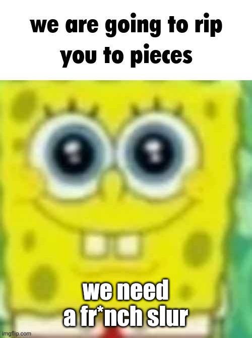 spangledob | we need a fr*nch slur | image tagged in spangledob | made w/ Imgflip meme maker