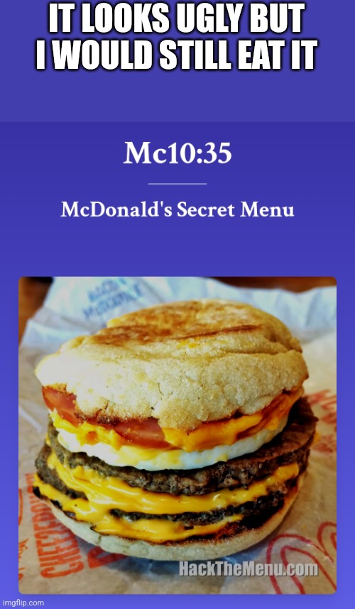 IT LOOKS UGLY BUT I WOULD STILL EAT IT | made w/ Imgflip meme maker