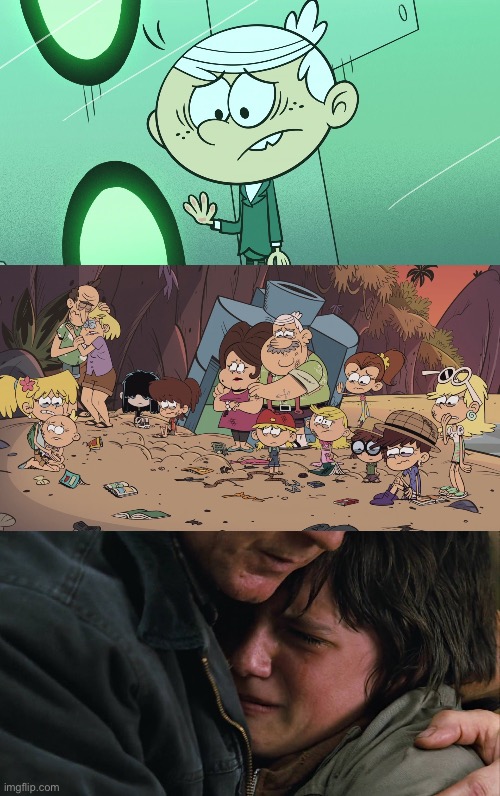 Jess Aarons is Sad for Lincoln's Sacrifice | image tagged in disney,disney plus,the loud house,lincoln loud,lori loud,nickelodeon | made w/ Imgflip meme maker