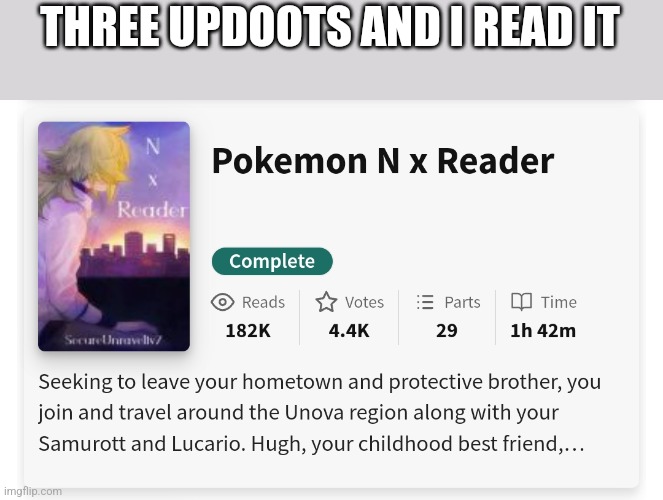 Chat is dead so only three updoots | THREE UPDOOTS AND I READ IT | made w/ Imgflip meme maker