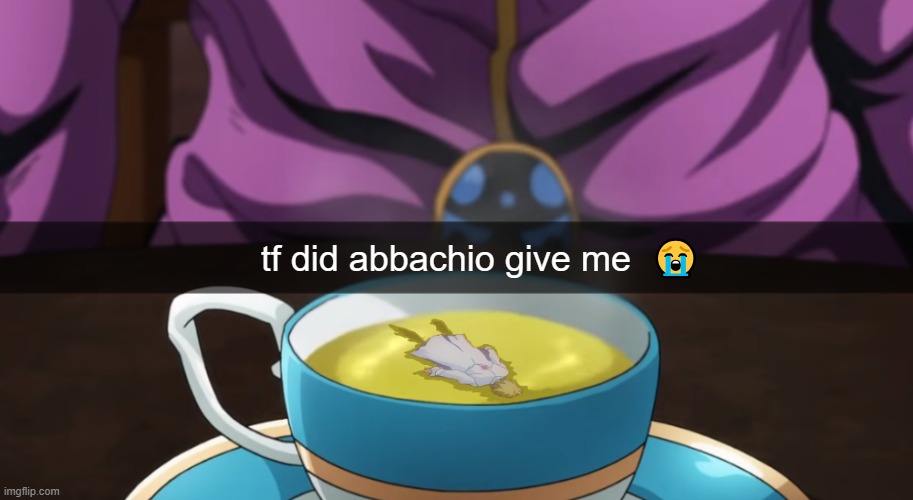 Abbacchio wilding | tf did abbachio give me  😭 | image tagged in jojo's bizarre adventure,evangelion | made w/ Imgflip meme maker