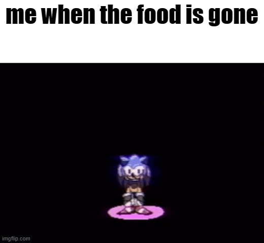 needlemouse stare | me when the food is gone | image tagged in needlemouse stare | made w/ Imgflip meme maker