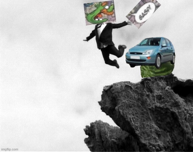 Man Jumping Off a Cliff | image tagged in man jumping off a cliff | made w/ Imgflip meme maker