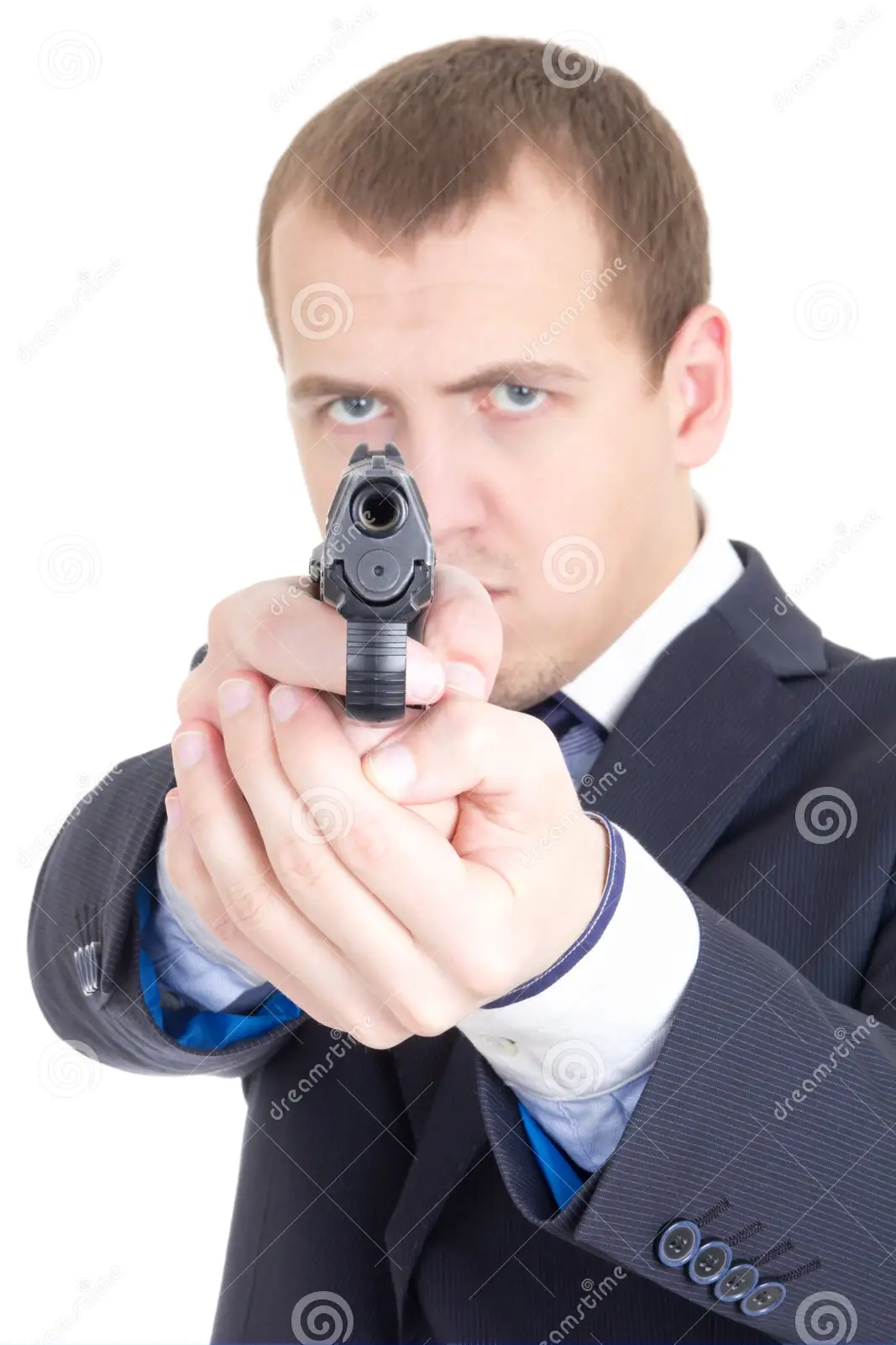 Person pointing Gun at Camera Blank Meme Template