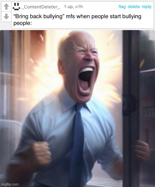 image tagged in when you actually bring back bullying,biden lets go | made w/ Imgflip meme maker