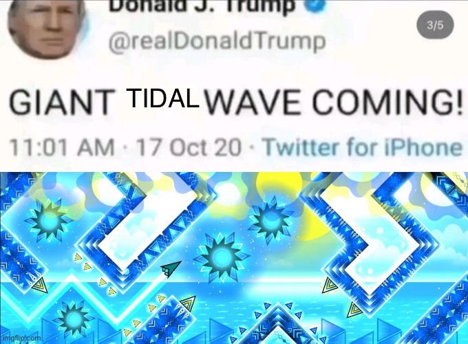 still hard to believe trump tweeted this | TIDAL | image tagged in tidal wave | made w/ Imgflip meme maker