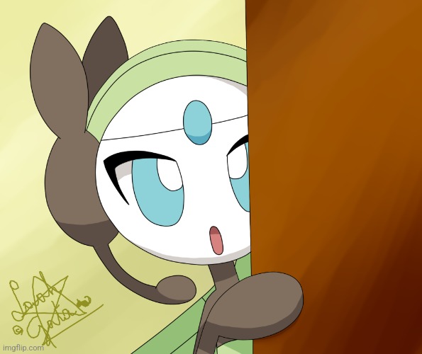 A shy pokemon (Art by LaahGata) | made w/ Imgflip meme maker