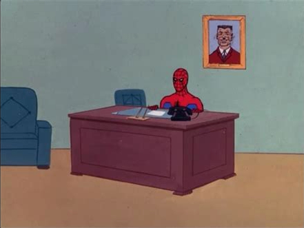 spidey desk Blank Meme Template