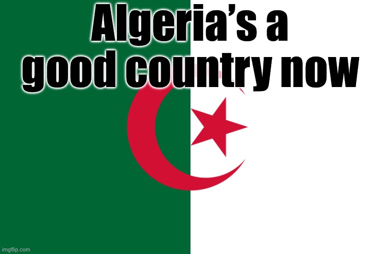 algeria flag | Algeria’s a good country now | image tagged in algeria flag | made w/ Imgflip meme maker