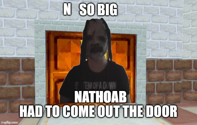 n so big nathoab had to come out the door | image tagged in n so big nathoab had to come out the door | made w/ Imgflip meme maker