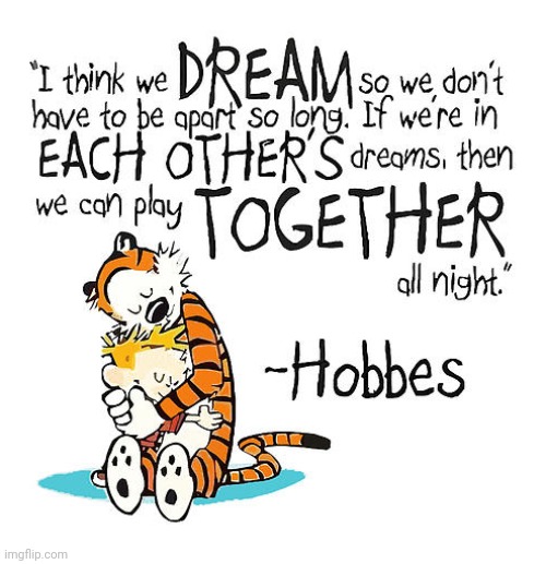 I like the way Hobbes thinks. | image tagged in calvin and hobbes,best friends,wholesome content,philosophy,inspirational quote | made w/ Imgflip meme maker