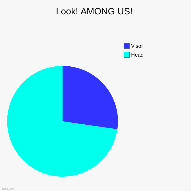 Look! AMONG US! | Head, Visor | image tagged in charts,pie charts,sus,video games | made w/ Imgflip chart maker