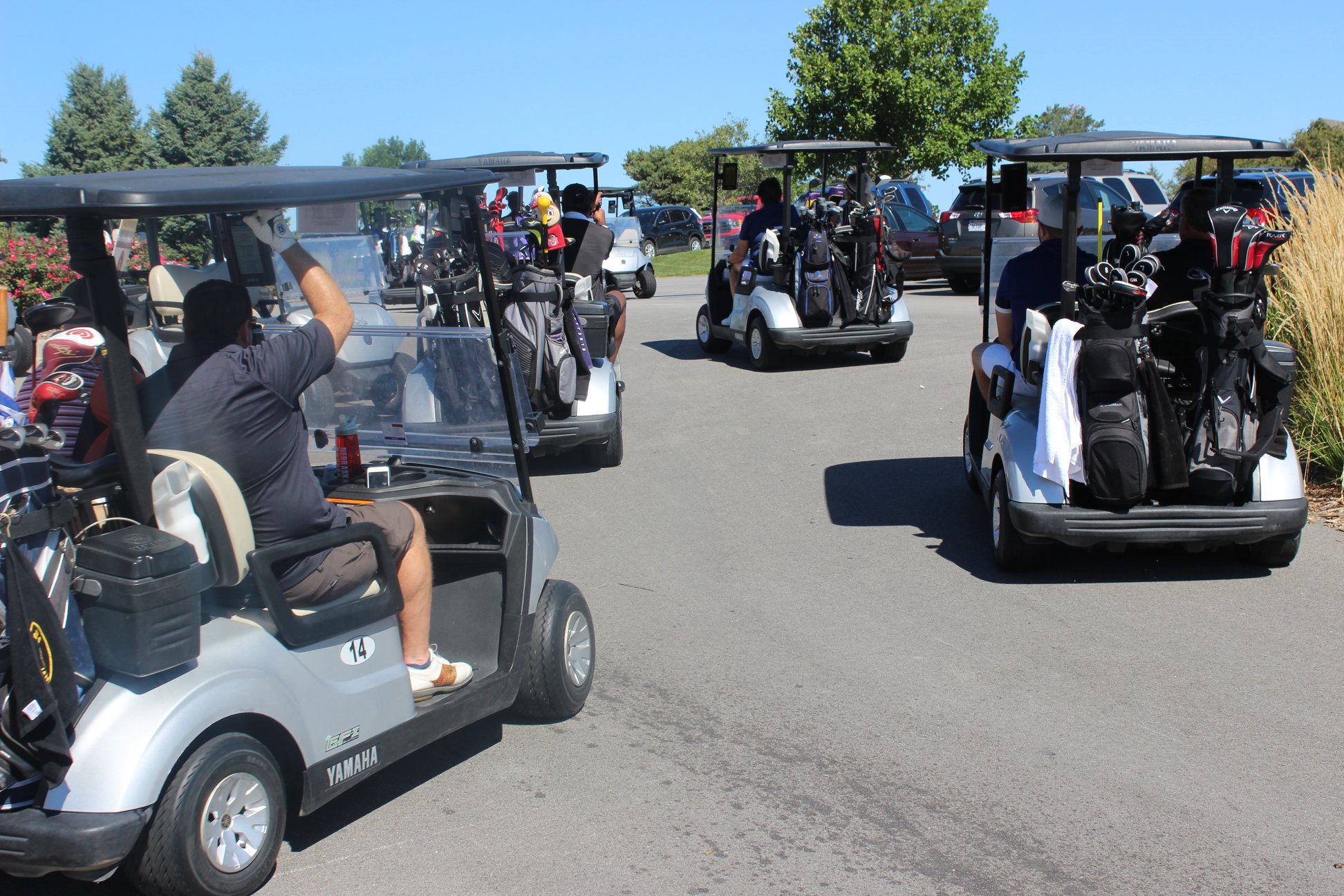 golf carts leaving Blank Meme Template