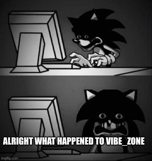 This stream used to be good what happened | ALRIGHT WHAT HAPPENED TO VIBE_ZONE | image tagged in sonic looks at computer and regrets,why | made w/ Imgflip meme maker