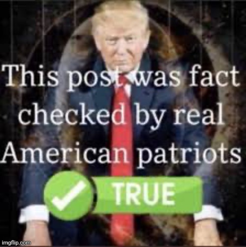 image tagged in this post was fact-checked by real american patriots | made w/ Imgflip meme maker