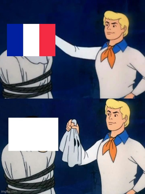 WWII France | image tagged in scooby doo mask reveal | made w/ Imgflip meme maker