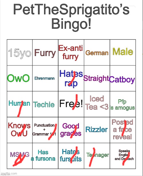 PetTheSprigatito’s bingo! | image tagged in petthesprigatito s bingo | made w/ Imgflip meme maker