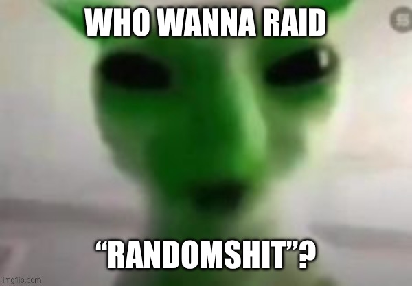 WHO WANNA RAID; “RANDOMSHIT”? | made w/ Imgflip meme maker