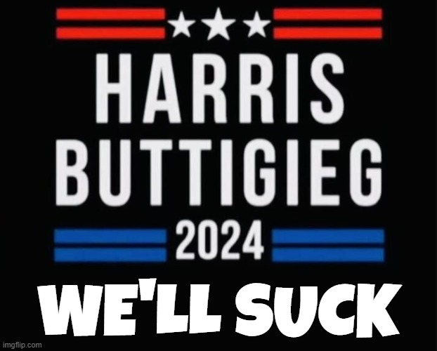 Truth in Campaigning | WE'LL SUCK | image tagged in kamala harris,vice president,campaign,2024,maga,make america great again | made w/ Imgflip meme maker