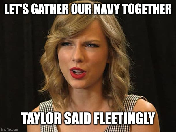 Taylor Swiftie | LET'S GATHER OUR NAVY TOGETHER TAYLOR SAID FLEETINGLY | image tagged in taylor swiftie | made w/ Imgflip meme maker