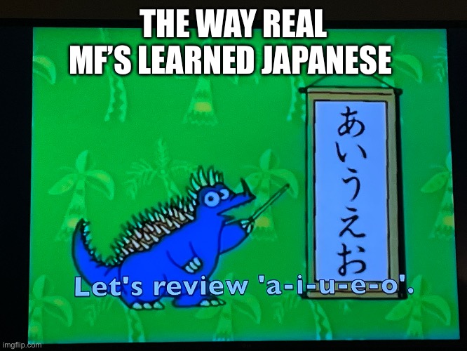 Hell yeah | THE WAY REAL MF’S LEARNED JAPANESE | image tagged in godzilla,cartoon,education,japanese | made w/ Imgflip meme maker