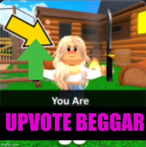 you are tiktoker | UPVOTE BEGGAR | image tagged in you are tiktoker | made w/ Imgflip meme maker