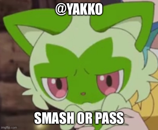 I’m dedicated to this bit | @YAKKO; SMASH OR PASS | image tagged in sprigatito | made w/ Imgflip meme maker