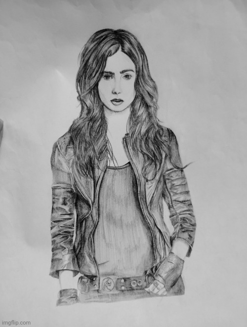Clary Fray drawing (Lily Collins in the Mortal Instruments movie) | image tagged in drawing,art,fantasy,tumblr,movie,hero | made w/ Imgflip meme maker