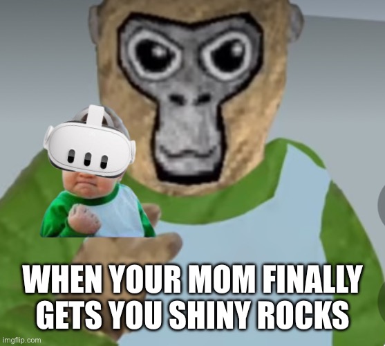 WHEN YOUR MOM FINALLY GETS YOU SHINY ROCKS | made w/ Imgflip meme maker