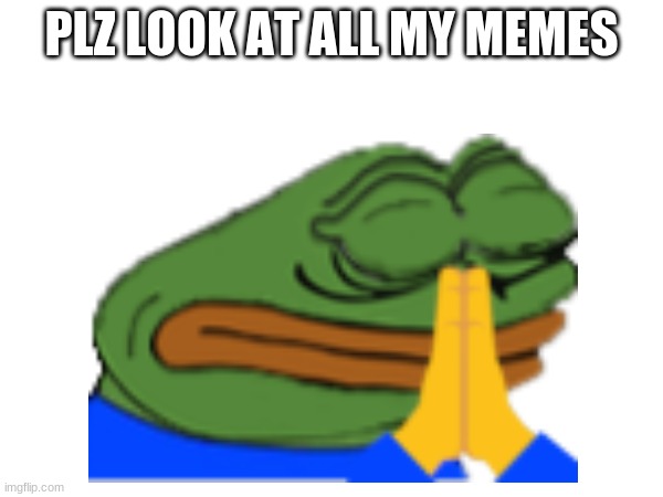 plz | PLZ LOOK AT ALL MY MEMES | image tagged in plz | made w/ Imgflip meme maker